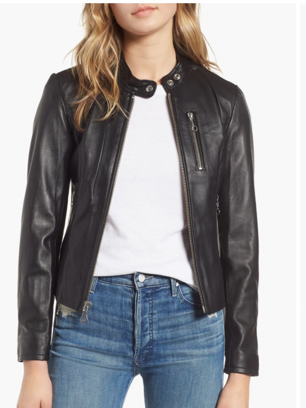 Lambskin Leather Moto Jacket Schott NYC Size M